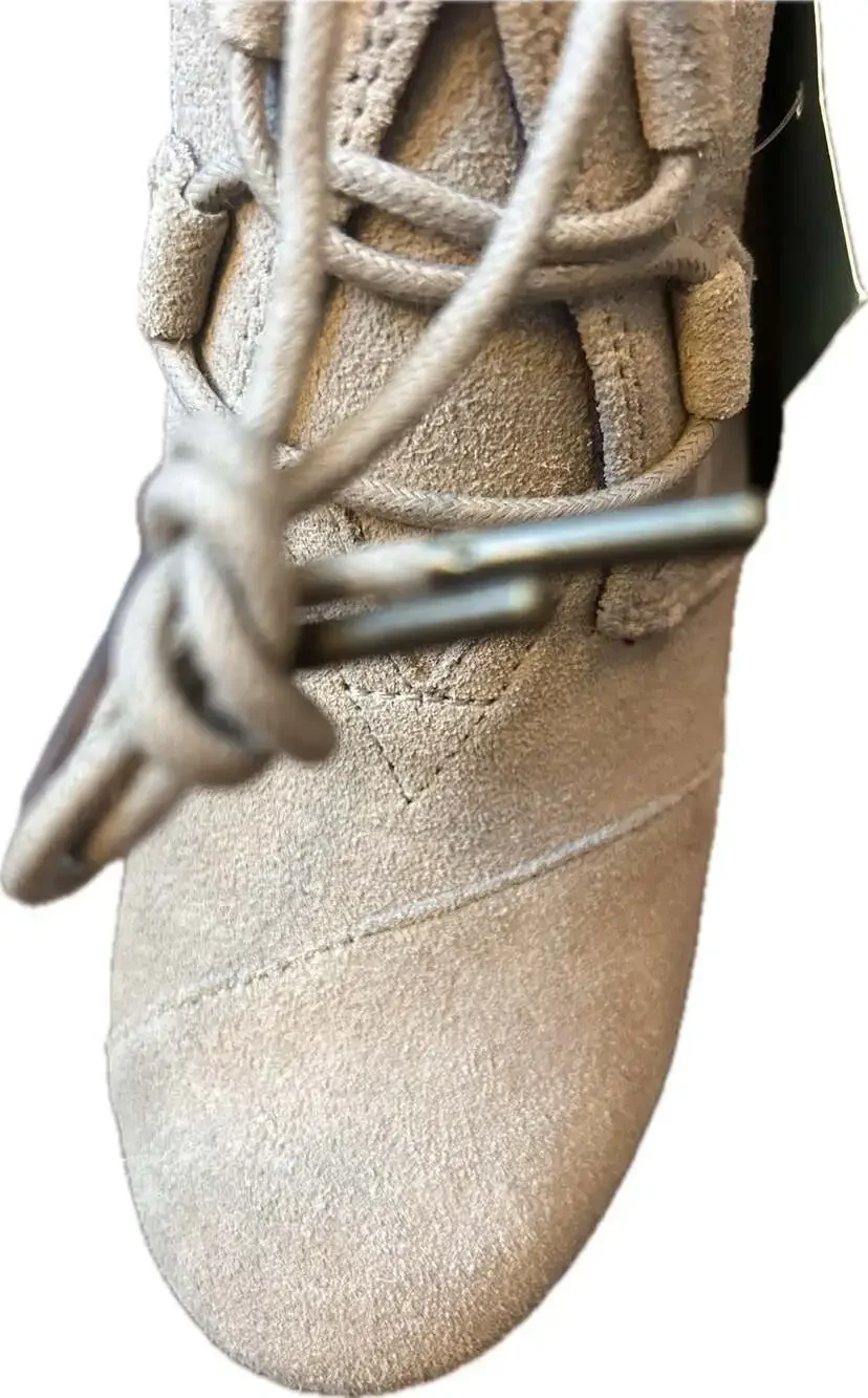 TOMS Women's Kala Lace-Up Wedge Ankle Boots in Desert Taupe Suede boho NWT